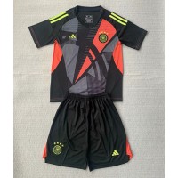 Camisa de Futebol Alemanha Goleiro Equipamento Principal Infantil Europeu 2024 Manga Curta (+ Calças curtas)